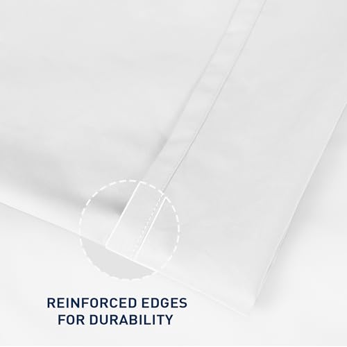 4-Pack Twin Size Flat Sheet, 100% Cotton Percale Bed Sheet, White 67x101