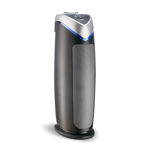 Tower HEPA Air Purifier for Large Rooms and Pets, 22-Inch Gray