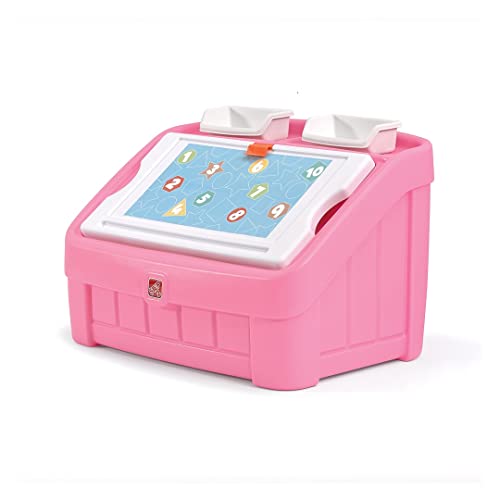 2-in-1 Kids Toy Box and Art Easel Storage Organizer - Pink