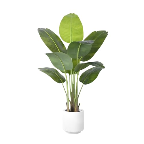 Artificial Bird of Paradise Plant - 4Ft Faux Tropical Tree with Silk Leaves for Home Decor