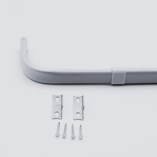 Heavy Duty Adjustable Curtain Rod, 48-84 Inch White Iron Window Hardware
