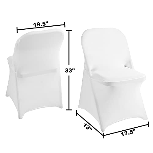 12 Pack White Spandex Waterproof Folding Chair Covers