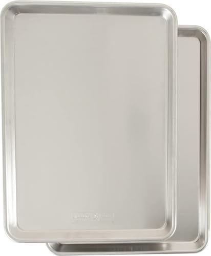 Aluminum Half Sheet Baking Pans, Commercial Quality Anti-Warp Rim (2-Pack)