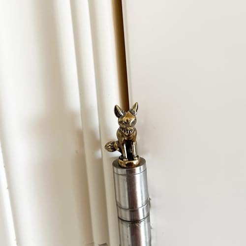 3 Pcs Brass Fox Door Hinge Toppers - Magnetic Decorative Animal Figurines