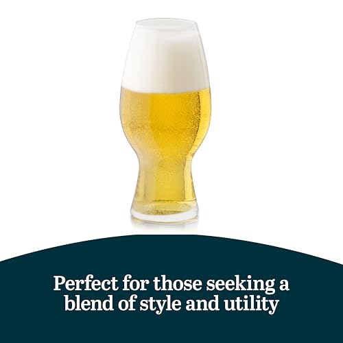 Libbey Entertaining Essentials Tall Craft Beer Glasses - Elegant Beer Glass Set of 6 - IPA Tulip Glasses for Imports, Indian Pale Ales, & Classics