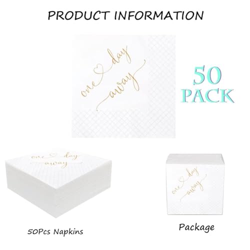 Geloar Gold 50 Rehearsal Dinner Cocktail Napkins - Bulk 2-Ply Paper Party Supplies