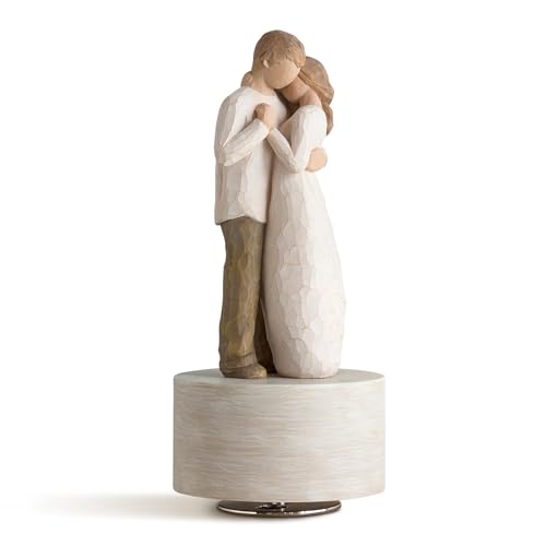 Promise Musical Figure, Hand-Painted Resin Couple Playing Pachelbel's Canon