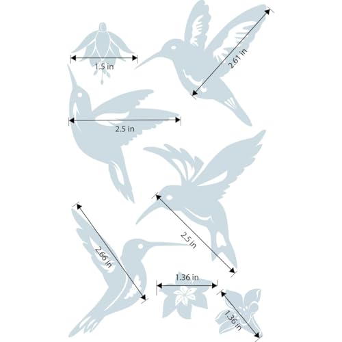 Hummingbird Anti-Collision Decals - UV-Reflective Window Clings (4 Pack)