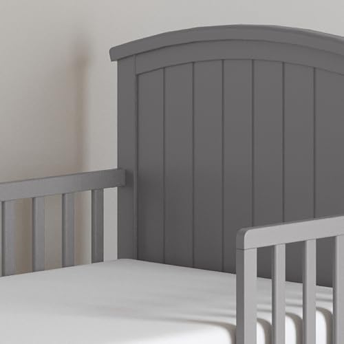 2-Piece Toddler Bed and Nightstand Set, Low-Profile Wood Bedroom Furniture