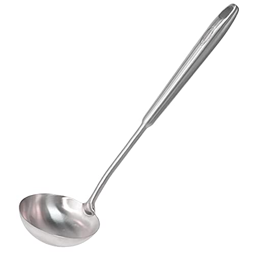 13.7-Inch 304 Stainless Steel Soup Ladle with Ergonomic Vacuum Handle