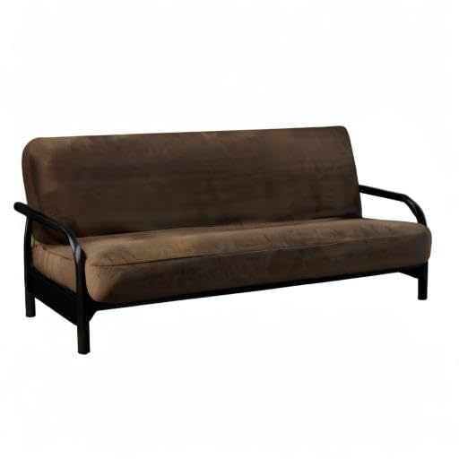 Soft Micro Suede Futon Cover with 3-Sided Zipper - Chocolate Brown