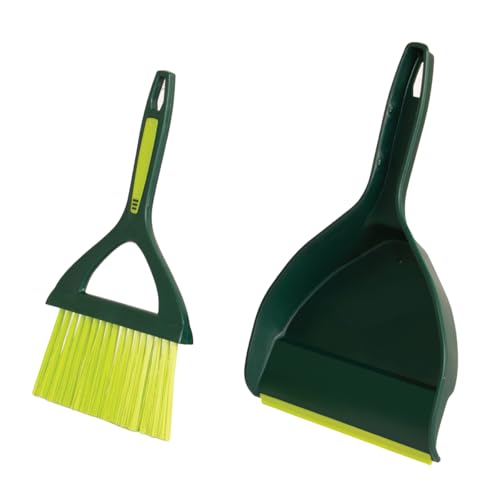 Mini Dustpan and Brush Set - Compact Nesting Hand Broom for Cleaning