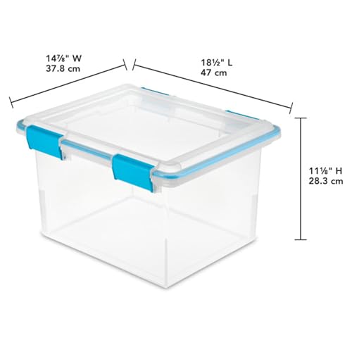 Sterilite 32 Qt Gasket Box Stackable Storage Bin 4-Pack