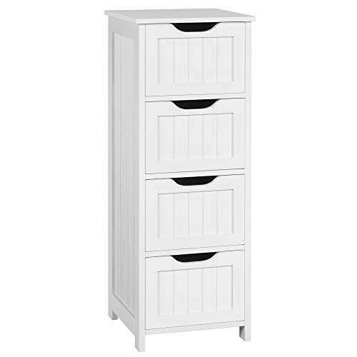 Slim 4-Drawer Bathroom Storage Cabinet, 12-Inch Wide Freestanding Organizer