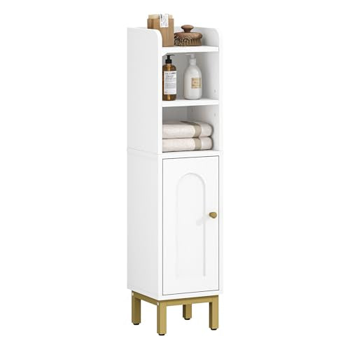 Narrow Bathroom Storage Cabinet with Adjustable Shelf, 33-Inch Tall
