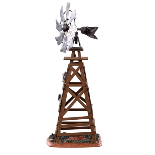 Spooky Town Dilapidated Windmill Table Accent for Halloween Village 10 Inch