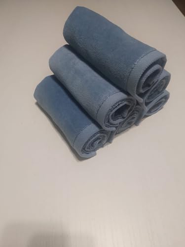 6-Pack Cotton Fingertip Towels 11x18 Inch - Soft Terry-Velour Hand Towels