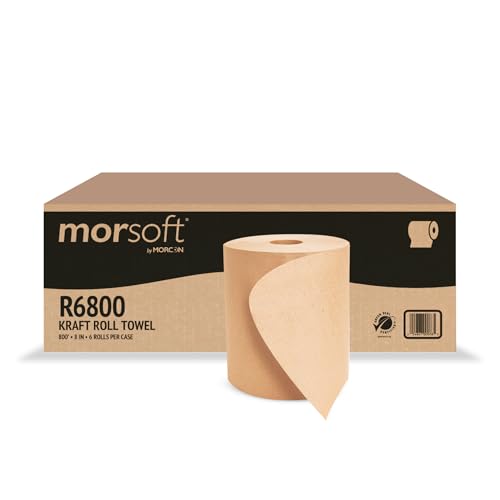100% Recycled Hardwound Paper Towel Rolls, Brown, 800 ft (6 Pack)