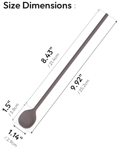 9.9-inch Silicone Coffee Stirrer Spoon - Reusable Cocoa Brown Kitchen Utensil