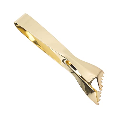 Gold Stainless Steel Ice Tongs for Serving Food & Barware