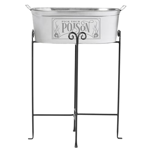 Let's Make Memories Personalized Halloween Beverage Tub with Stand - 5.5 Gallons Galvanized Metal Drink Cooler - Pick Your Poison