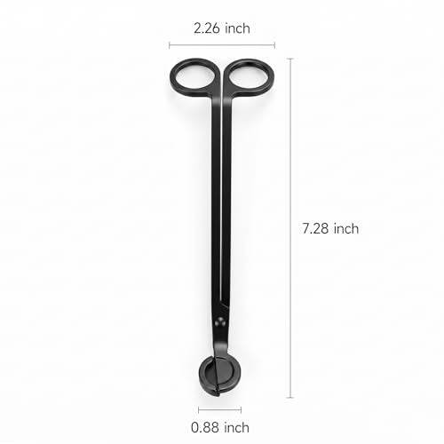 Black Stainless Steel Candle Wick Trimmer - Precision Jar Candle Clipper