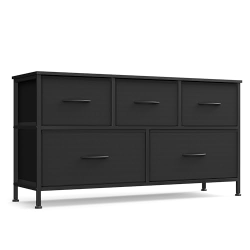 SONGMICS 5-Drawer Dresser Chest with Steel Frame for Bedroom & Entryway