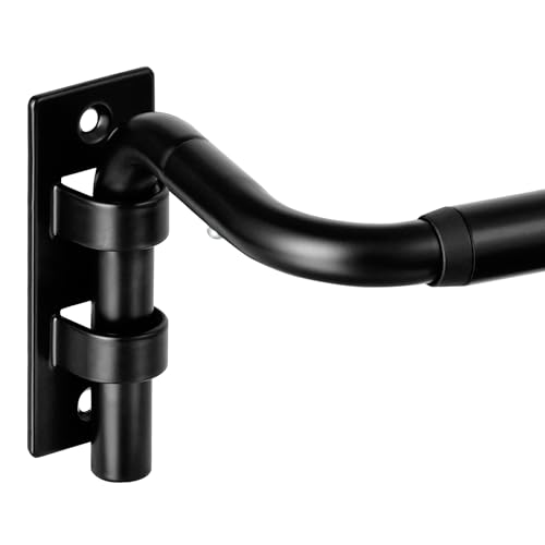 48-84" Wrap Around Blackout Curtain Rod - Adjustable Matte Black