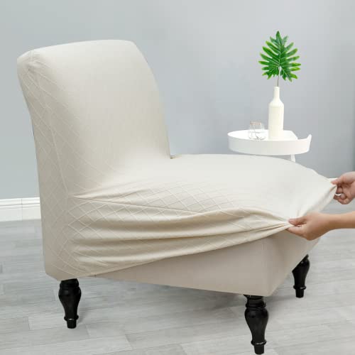 Stretch Spandex Armless Accent Chair Slipcover - Non-Slip Furniture Protector