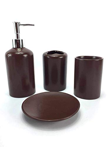 19-Piece Flocking Bathroom Accessory Set with Shower Curtain & Rugs