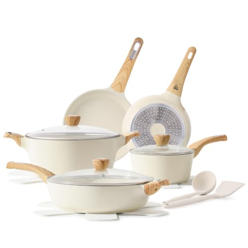 14-Piece Non-Toxic Ceramic Cookware Set - Induction Pots and Pans