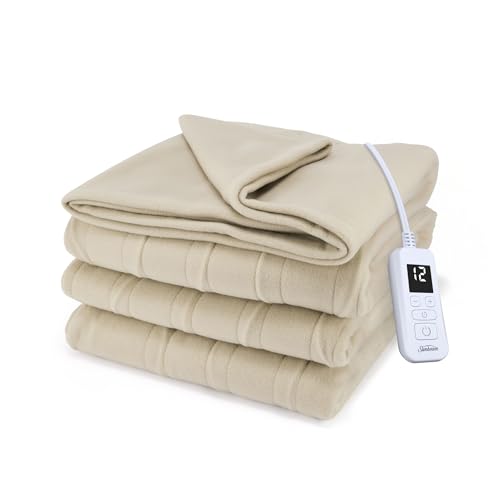 Electric Heated Blanket Twin Size - Royal Ultra Fleece with 12 Heat Settings
