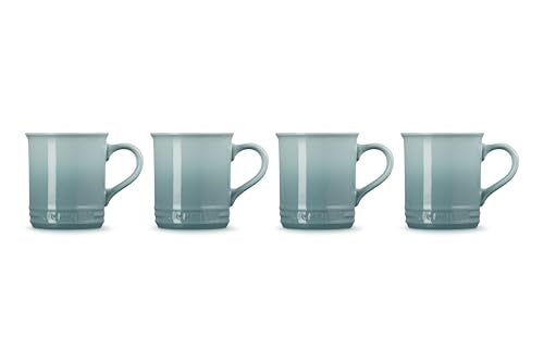 Le Creuset Vancouver Mug Set of 4 - 14 oz Sea Salt Stoneware, Heat-Resistant Coffee Cups