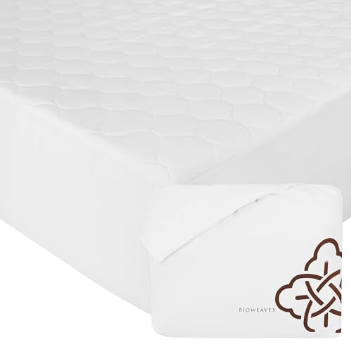 Organic Cotton Mattress Pad Cover - GOTS Certified King Size, 20-Inch Deep Pocket