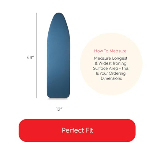 Ironing Board Cover 12x48 Inch - Titanium Coated Heat Reflective Pad