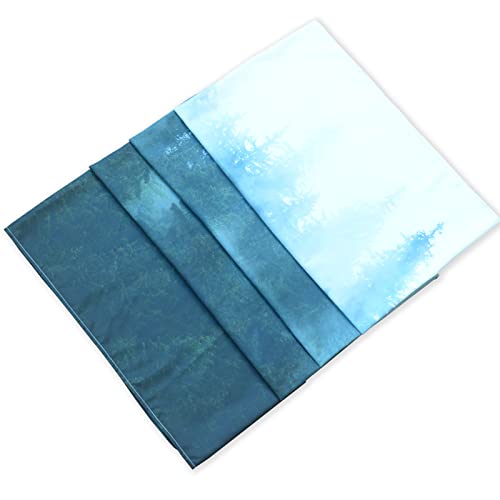 Green Foggy Forest Wall Tapestry - Misty Pine Woodland Decor (80" x 60")
