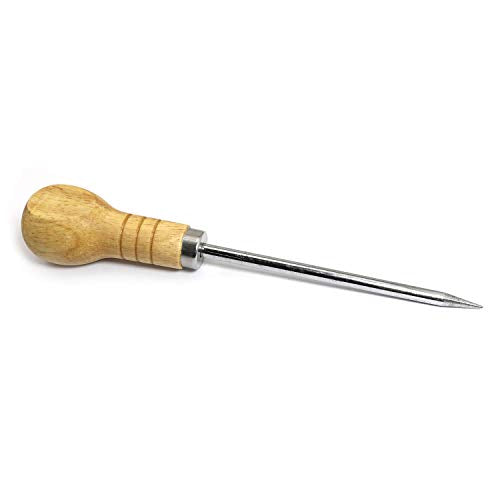 Stainless Steel Ice Picks Set with Wooden Handles - 2 Pack for Bar & Kitchen