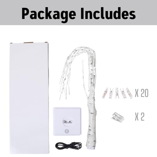 20-Inch LED Money Tree Gift Card Holder with 22 Clips for Photo Display