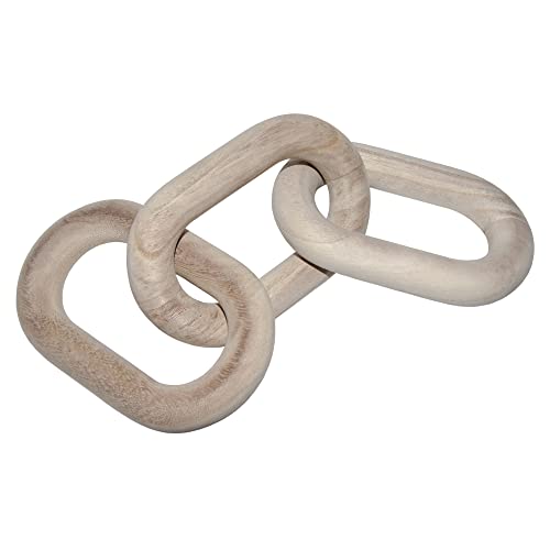 3-Link Wood Chain Decor, Natural Paulownia Wood Knot for Coffee Table