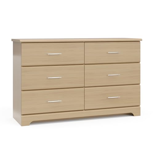 6-Drawer Wood Bedroom Dresser, Modern Nursery Storage Chest with Safety System