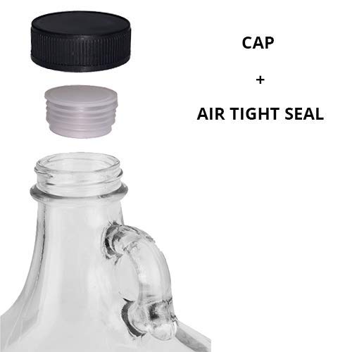 1 Gallon Glass Jug with 6 Pack 16oz Amber Flip-Top Beverage Growlers