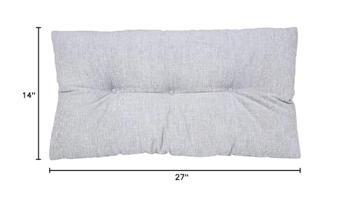 Klear Vu The Gripper Non-Slip Tufted Bench Cushion for Indoor Furniture, Assembled in USA, Entryway Storage, Bay Window, Corner Nook or Piano Seat, 27 Inches, Solid Gray