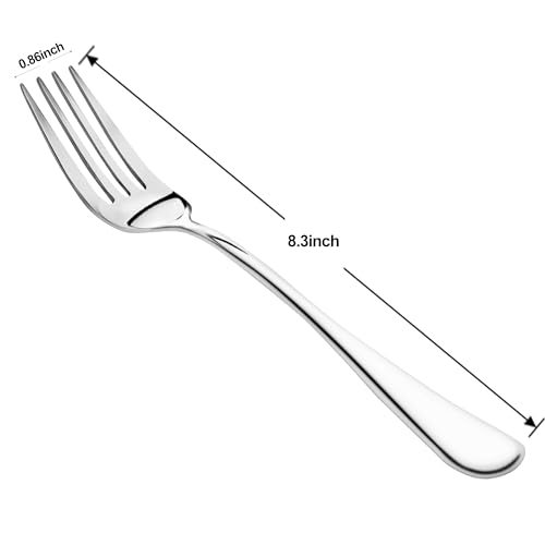 16-Piece Stainless Steel Dinner Fork Set, 8-Inch Mirror Polished Flatware