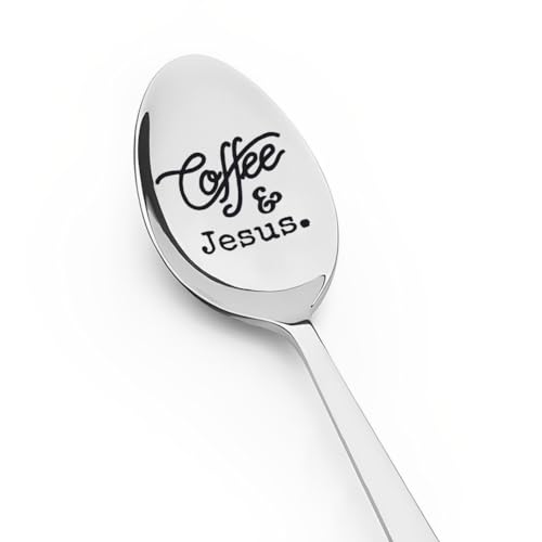 Coffee & Jesus Spoon – Catholic Religious Gift for Godparents, Christmas & Easter