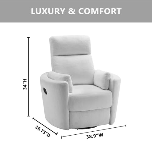 Upholstered Glider Recliner Rocking Chair with 360° Swivel for Nursery
