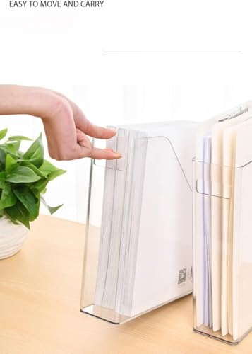 Clear Plastic Magazine Holder, Vertical Desk File Organizer, 2-Pack