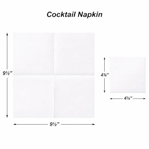 Disposable Linen-Like Cocktail Napkins - 100 Count Premium Beverage Napkins