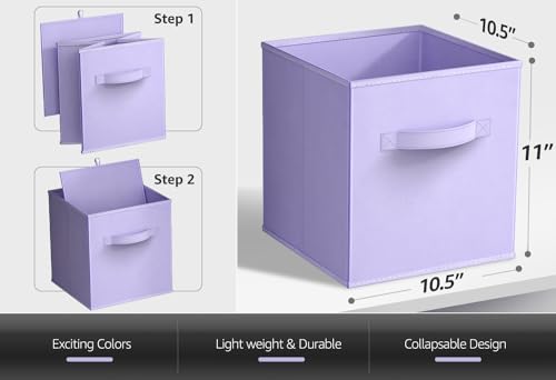 Collapsible Fabric Storage Cubes 11-Inch Organizer Bins 6-Pack