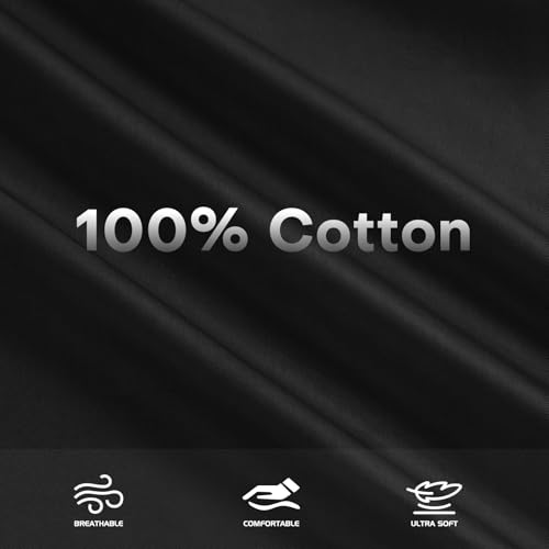 Cotton Futon Mattress Cover with Zipper - Twin Size Black