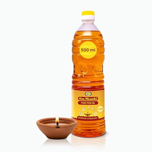500 ML Jasmine Pooja Oil Blend for Diyas & Lamps - 5 Sacred Oils